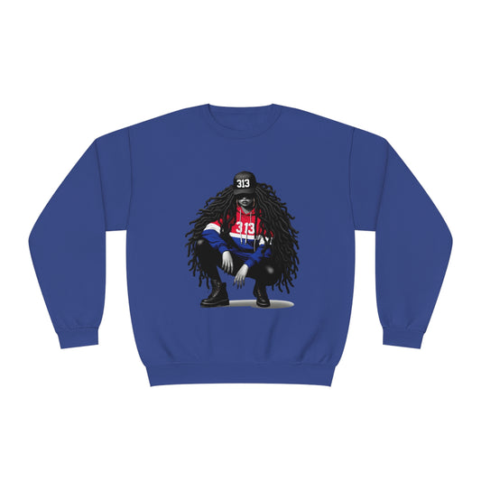 Detroit Basketball Colors Unisex NuBlend® Crewneck Sweatshirt