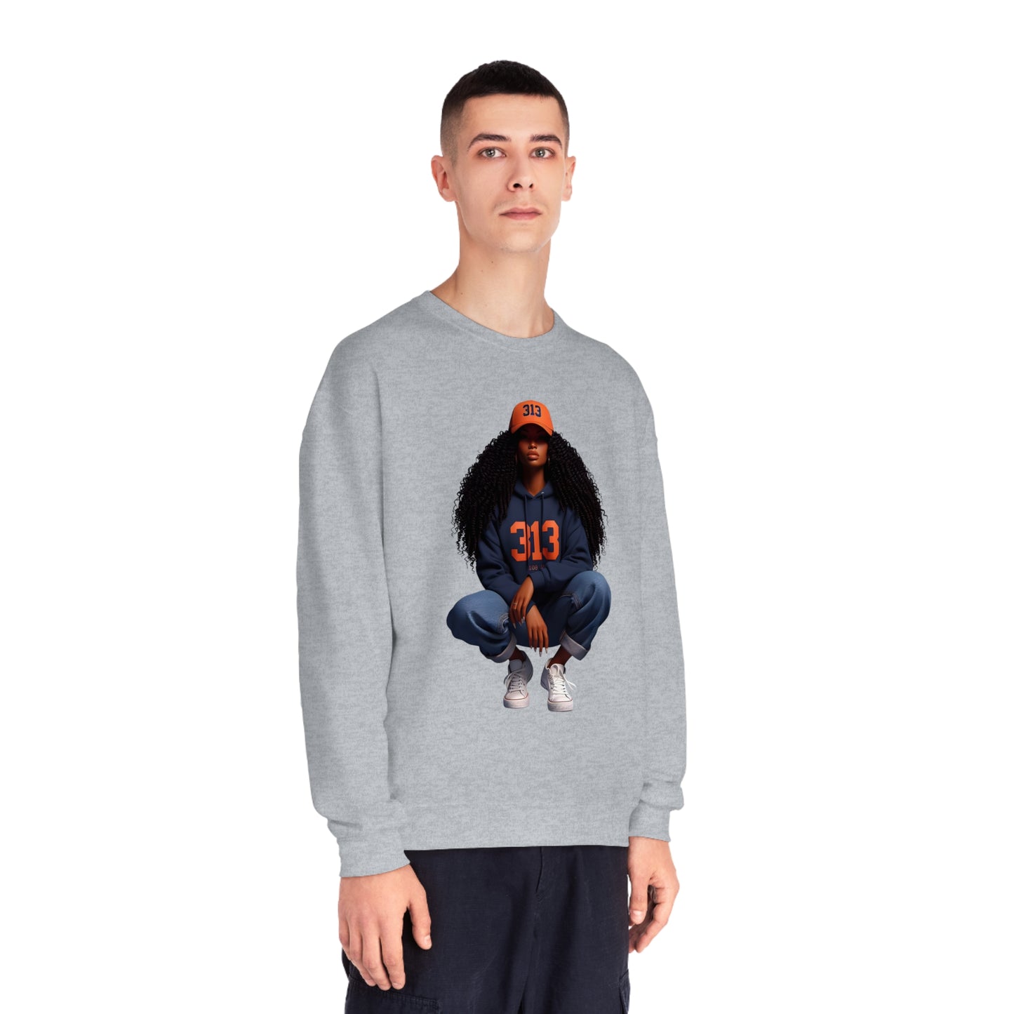 313 Orange Cap Unisex NuBlend® Crewneck Sweatshirt