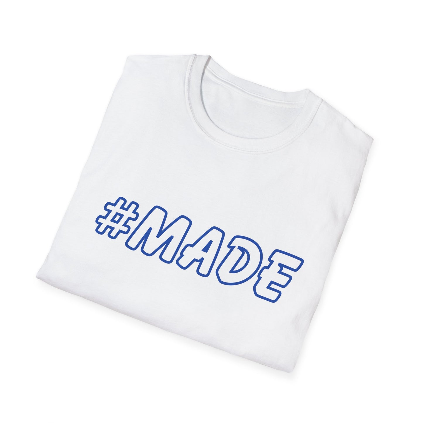 #MADE Blue Outline Unisex Softstyle T-Shirt
