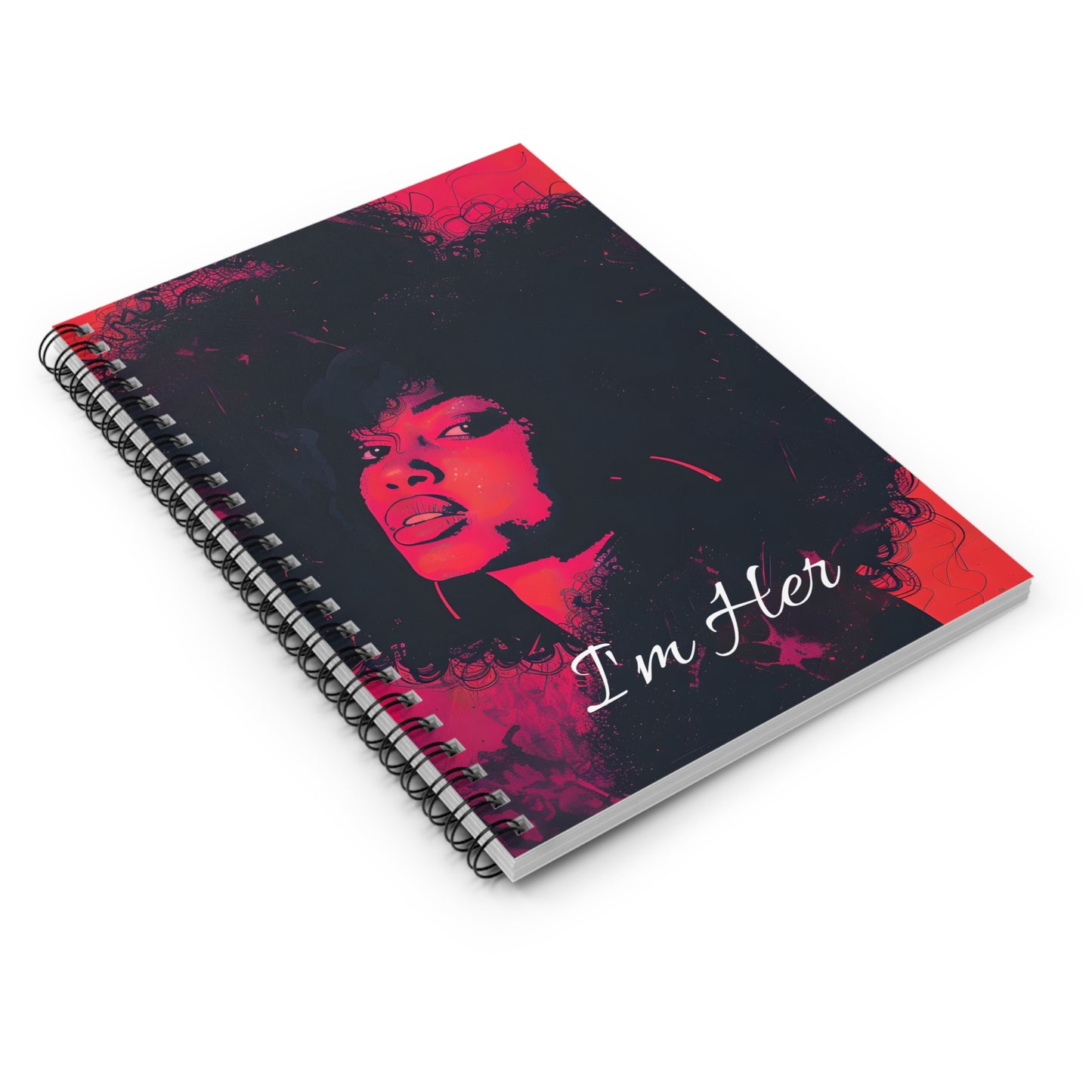 I'm Her Black and Pink Spiral Notebook - Ruled Line