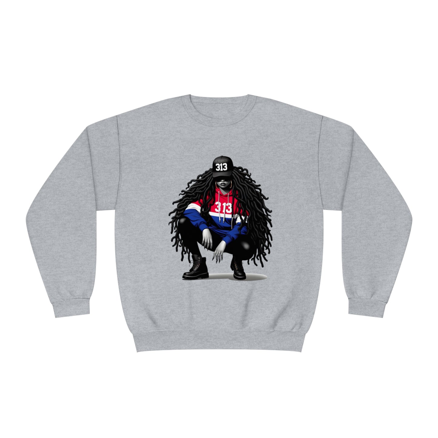 Detroit Basketball Colors Unisex NuBlend® Crewneck Sweatshirt