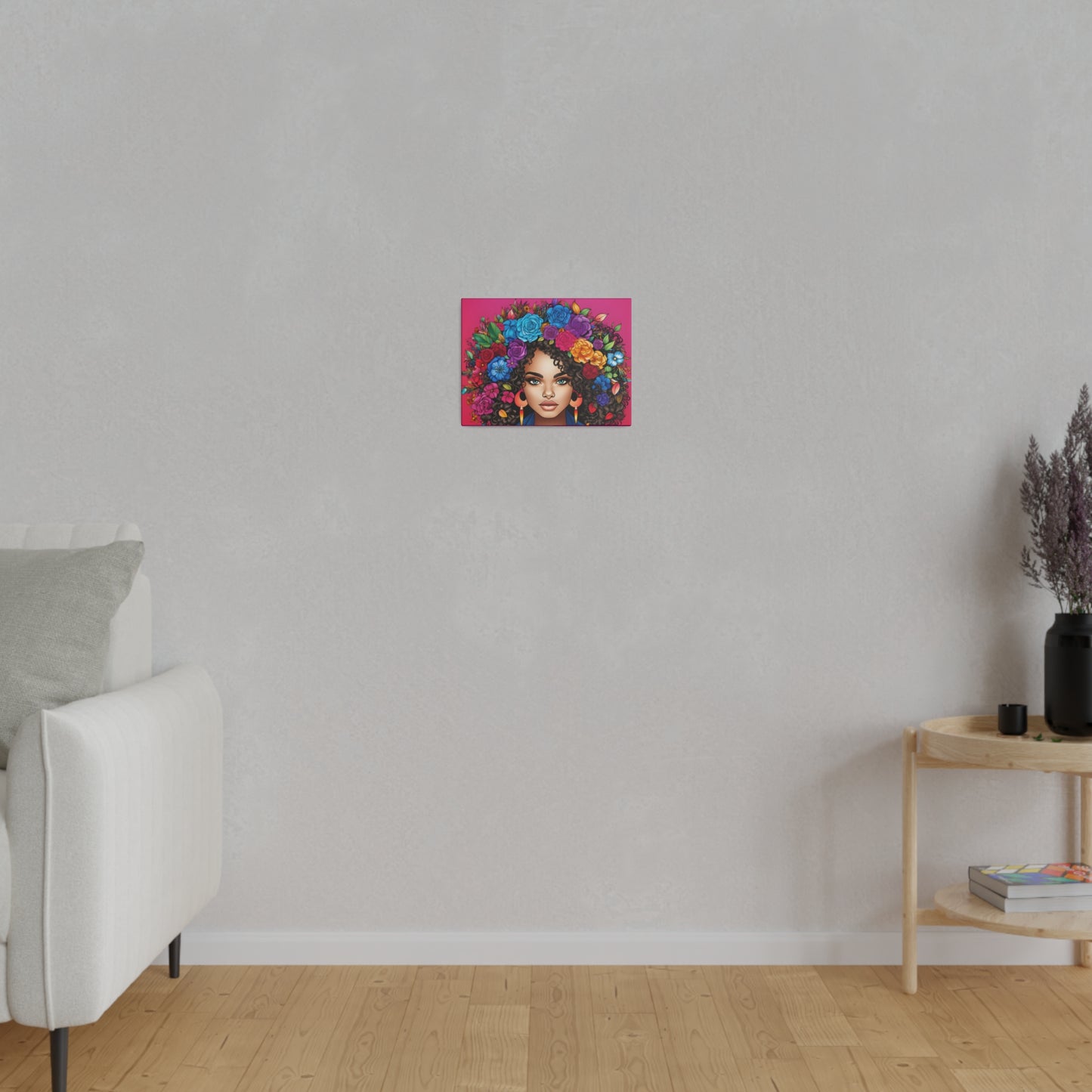BGM Pink Floral Matte Canvas, Stretched, 0.75"
