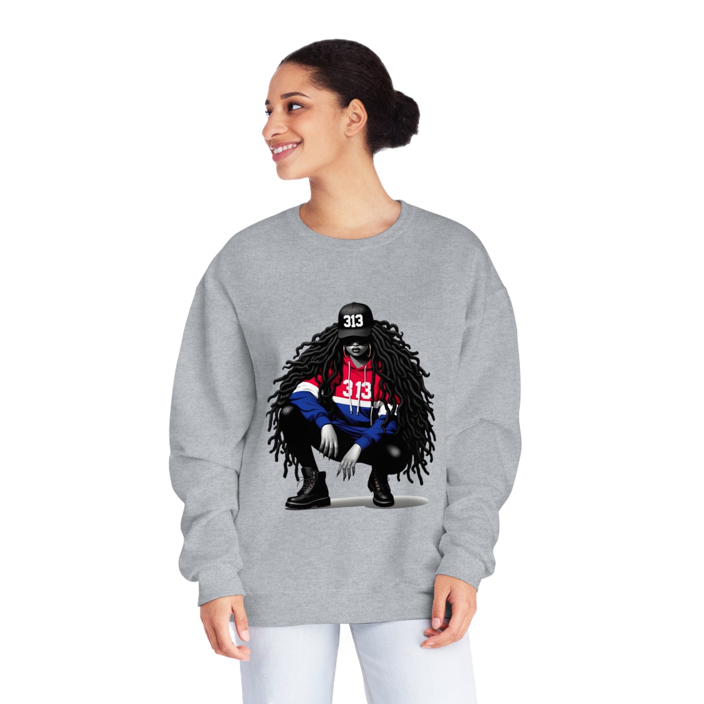 Detroit Basketball Colors Unisex NuBlend® Crewneck Sweatshirt