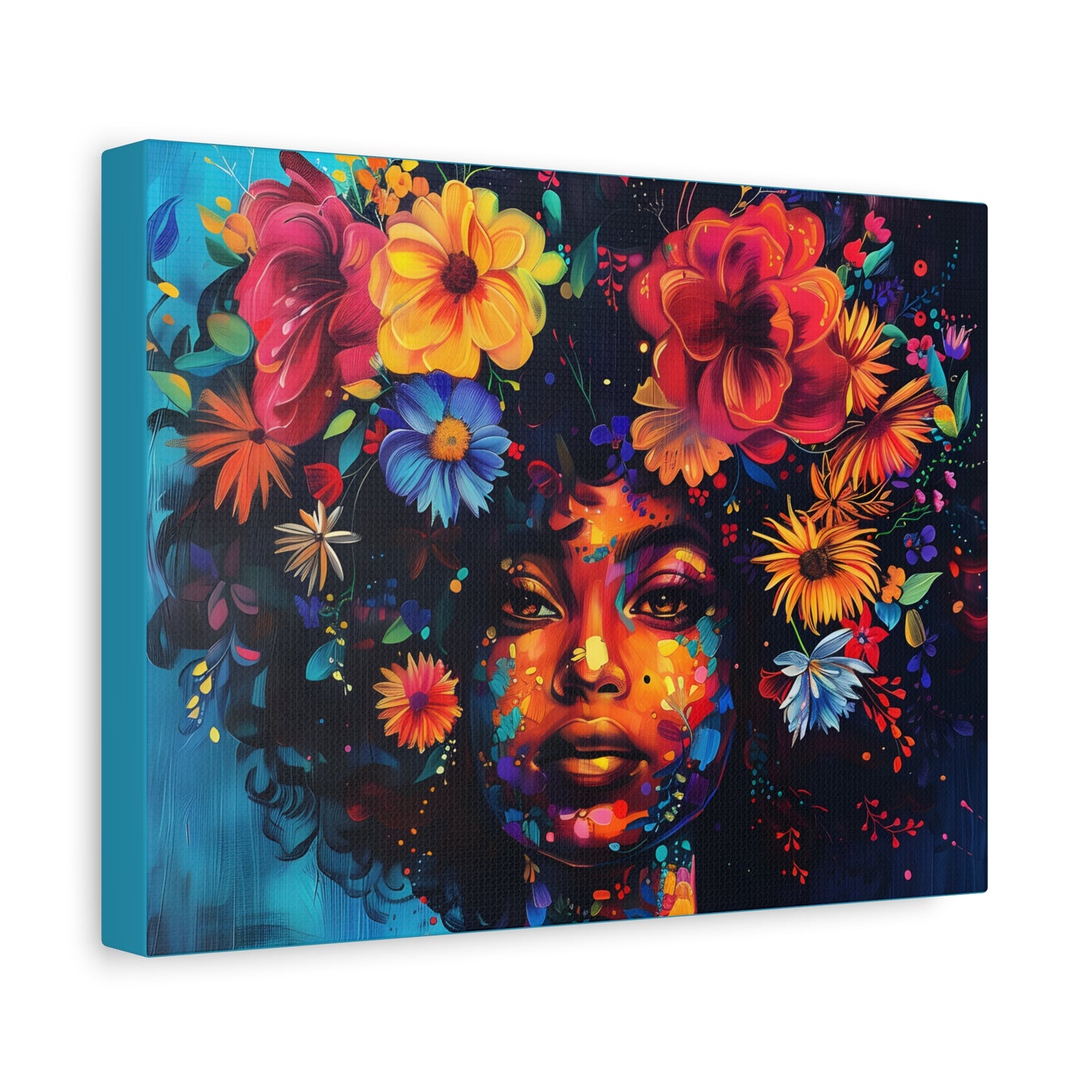 Blue Flower Matte Canvas, Stretched, 1.25"