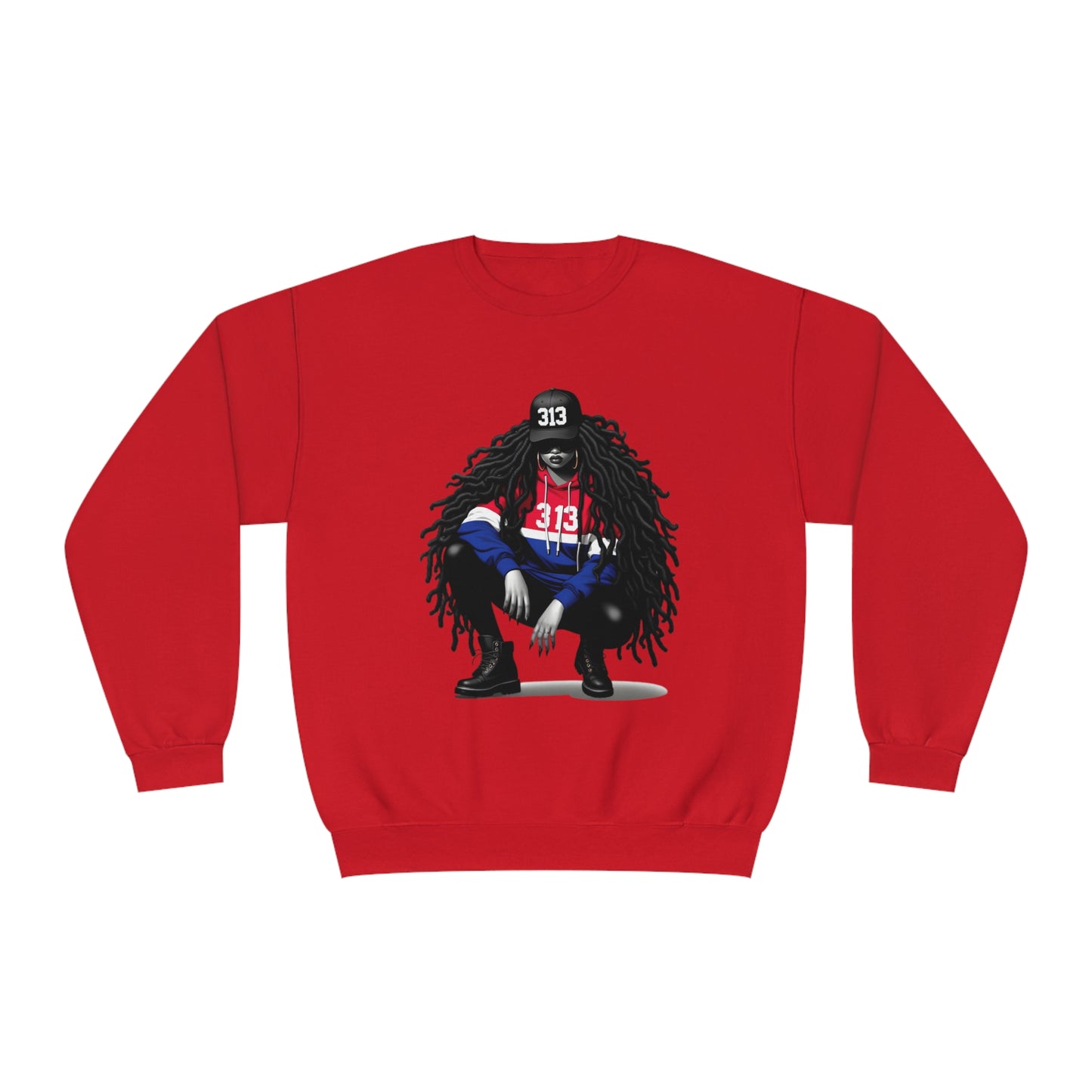 Detroit Basketball Colors Unisex NuBlend® Crewneck Sweatshirt