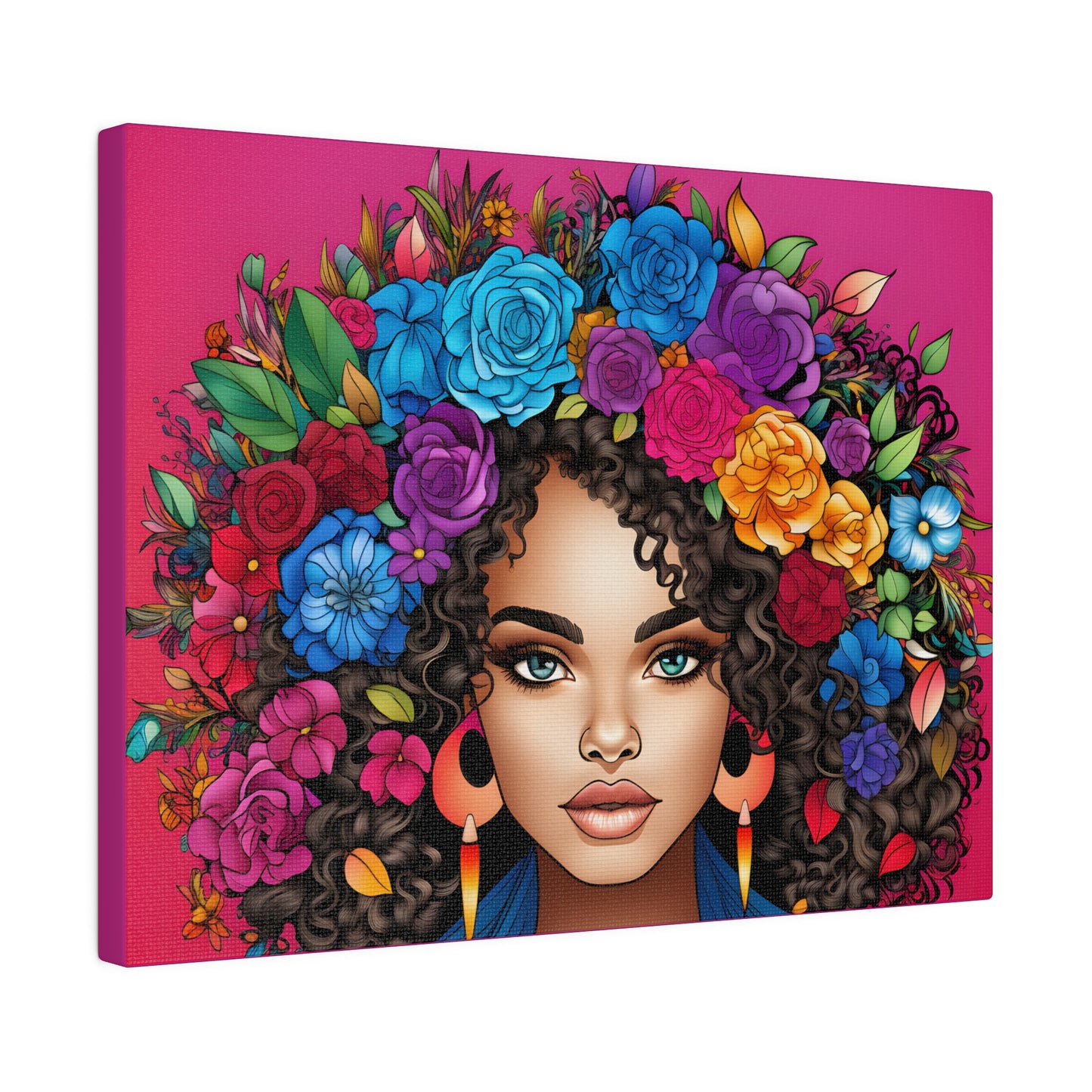 BGM Pink Floral Matte Canvas, Stretched, 0.75"