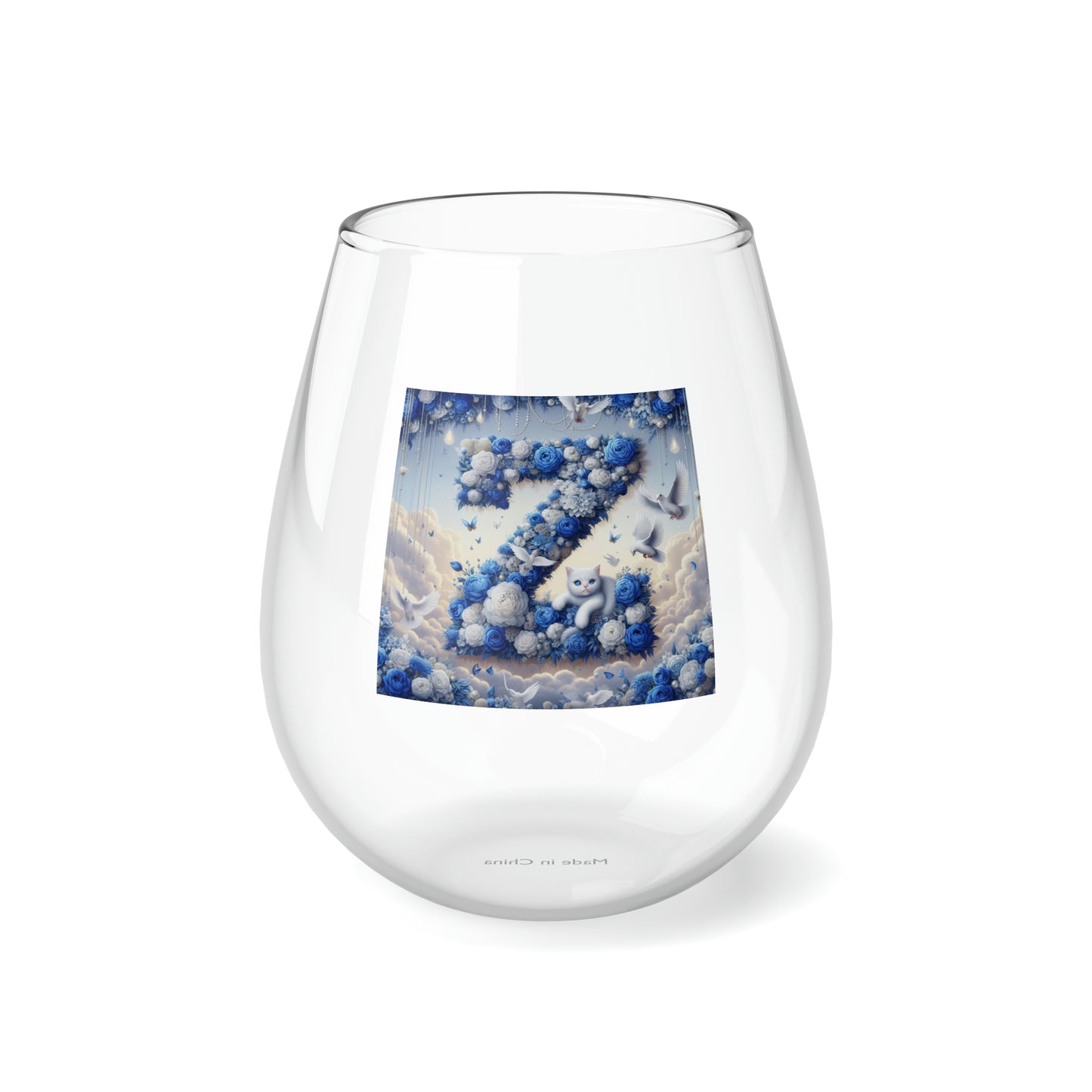Flower Z Stemless Wine Glass, 11.75oz