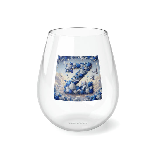 Flower Z Stemless Wine Glass, 11.75oz
