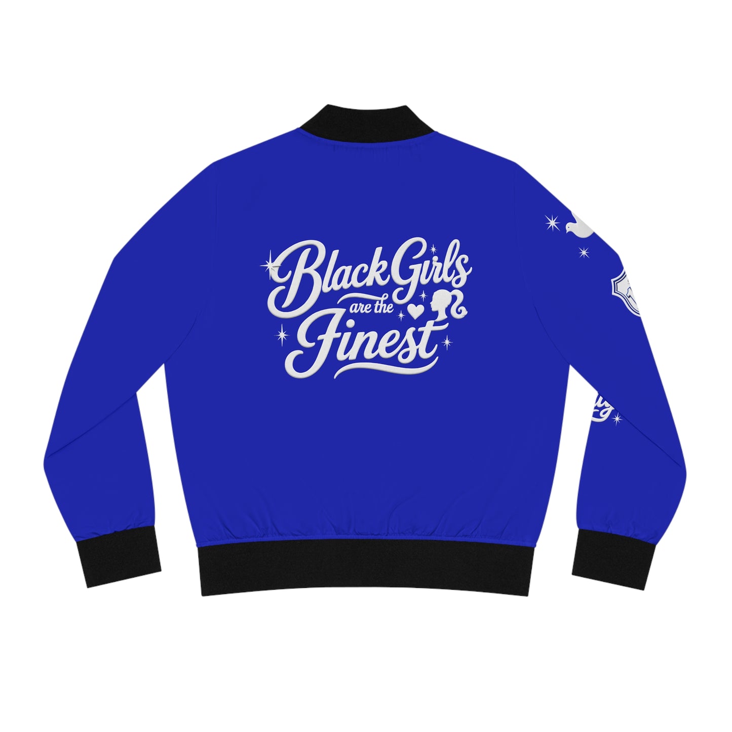 Bomber Jacket — "Black Girls Are the Finest" Blue Women's Bomber
