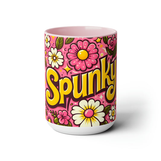 Spunky Two-Tone Coffee Mugs, 15oz