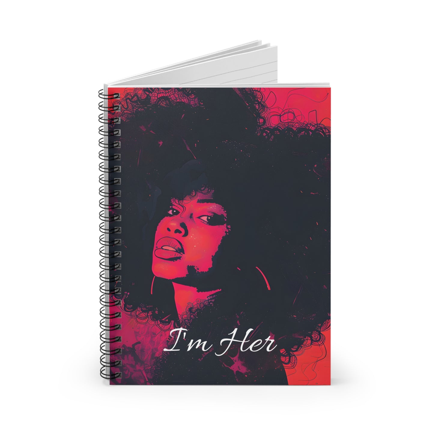 I'm Her Black and Pink Spiral Notebook - Ruled Line
