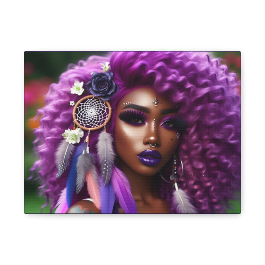 Purple Curly BGM Matte Canvas, Stretched, 1.25"