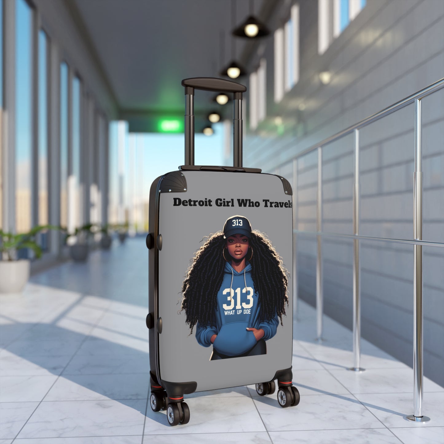 Detroit Girl Who Travels Suitcase