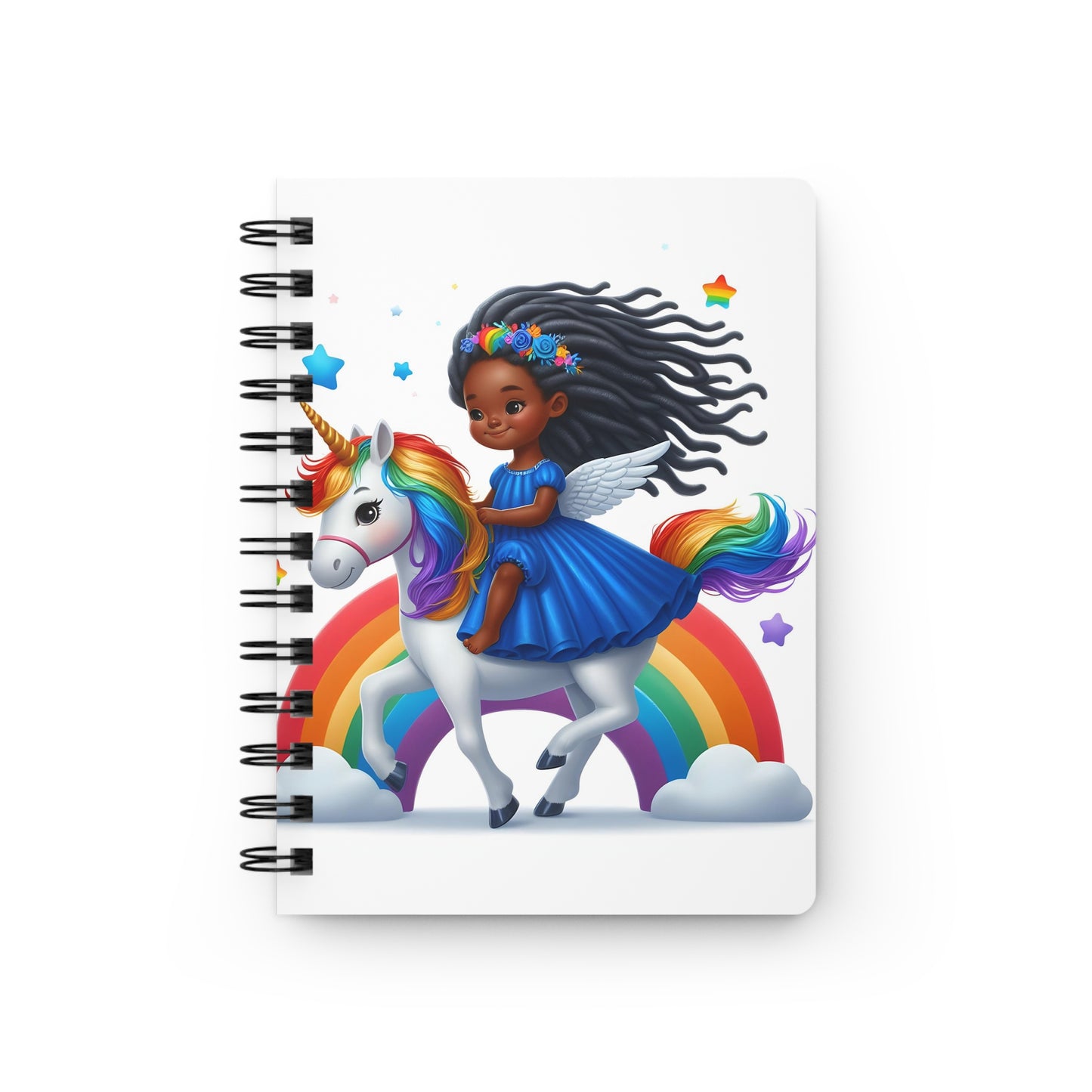 Rainbow Girl with Locs Spiral Bound Journal