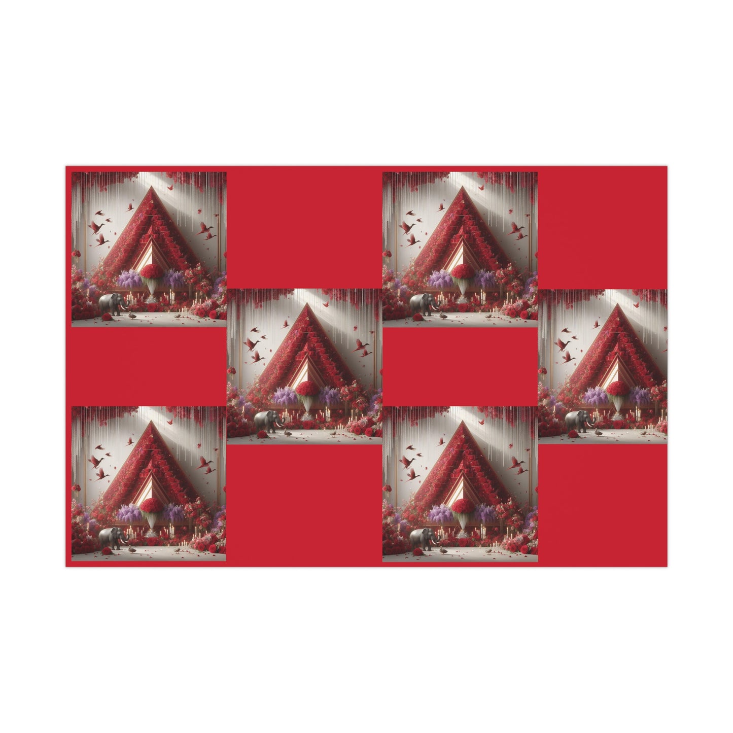 Red Pyramid Gift Wrap Papers