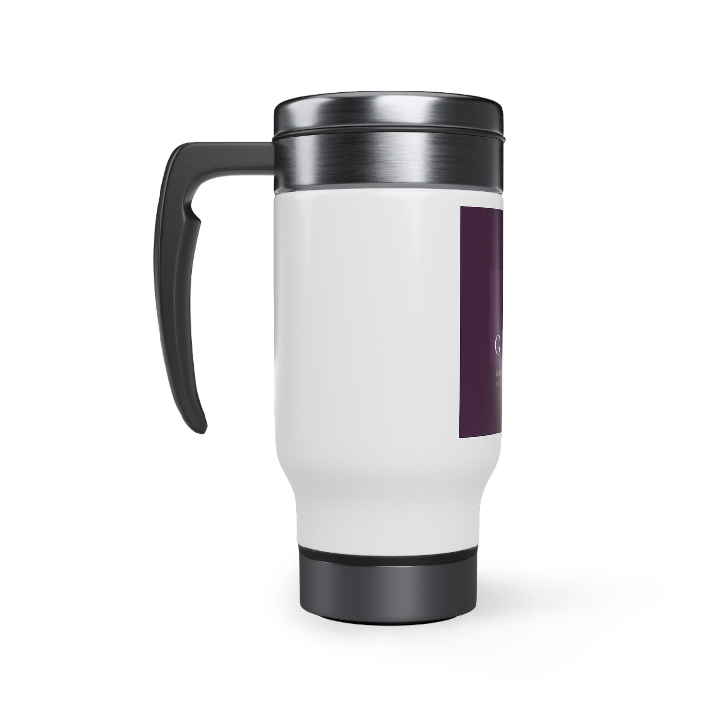 Logo Stainless Steel Travel Mug with Handle, 14oz