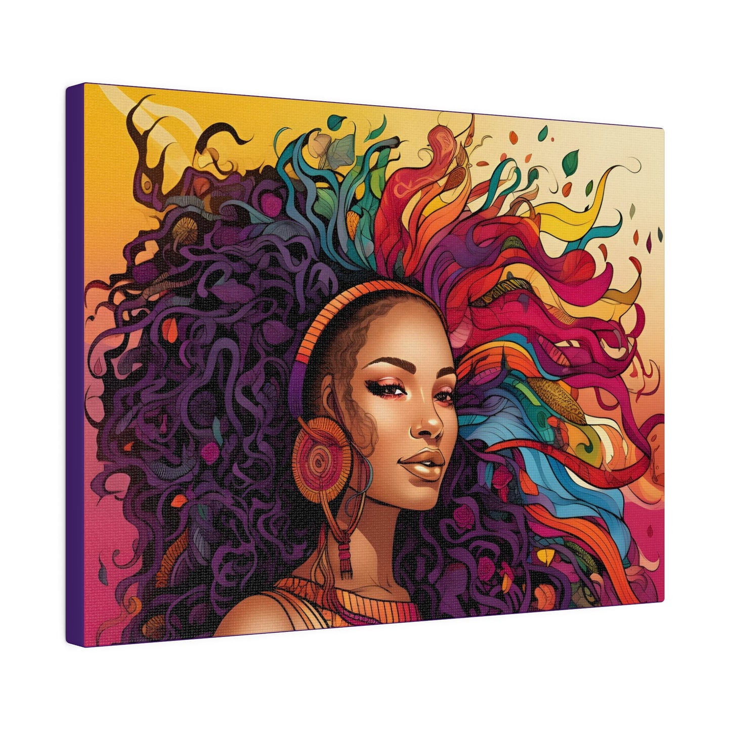 BGM Purple Hair Matte Canvas, Stretched, 0.75"