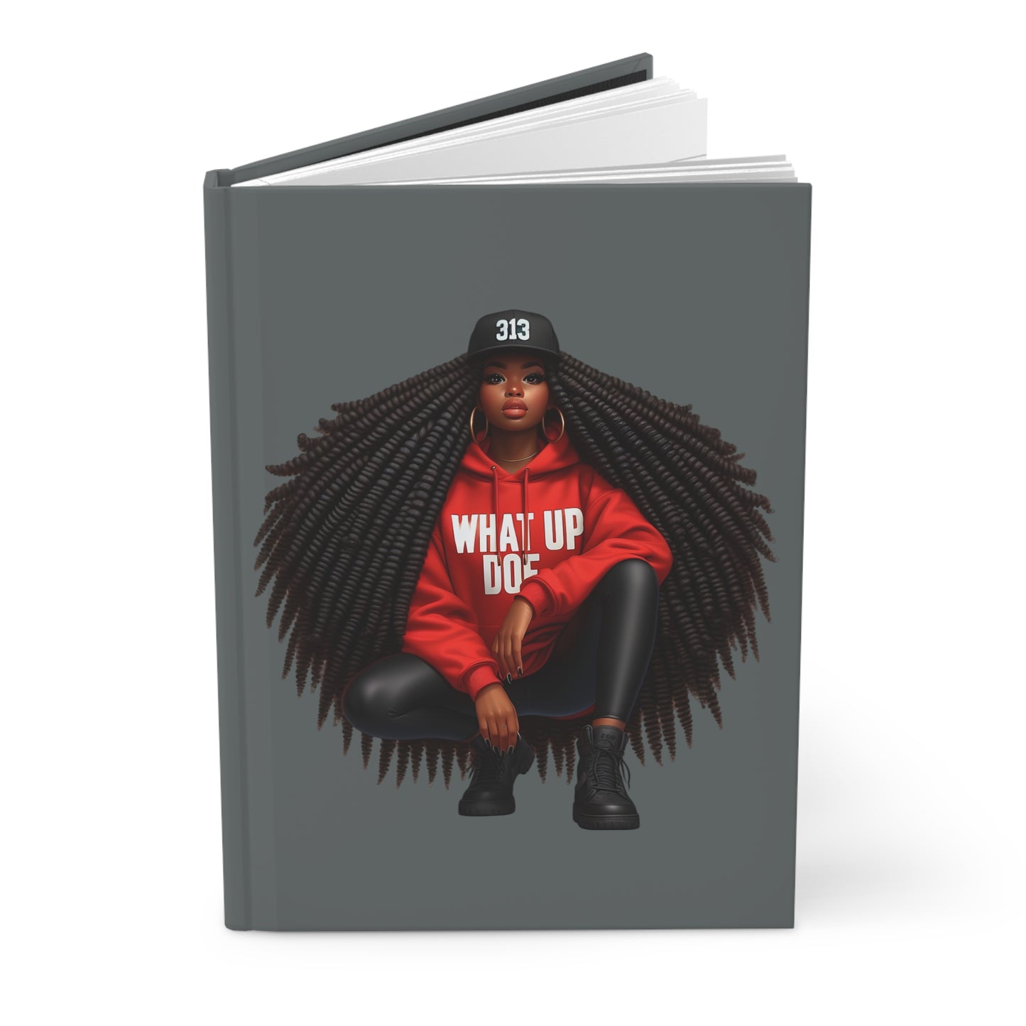 Gray and Red Detroit Hardcover Journal Matte