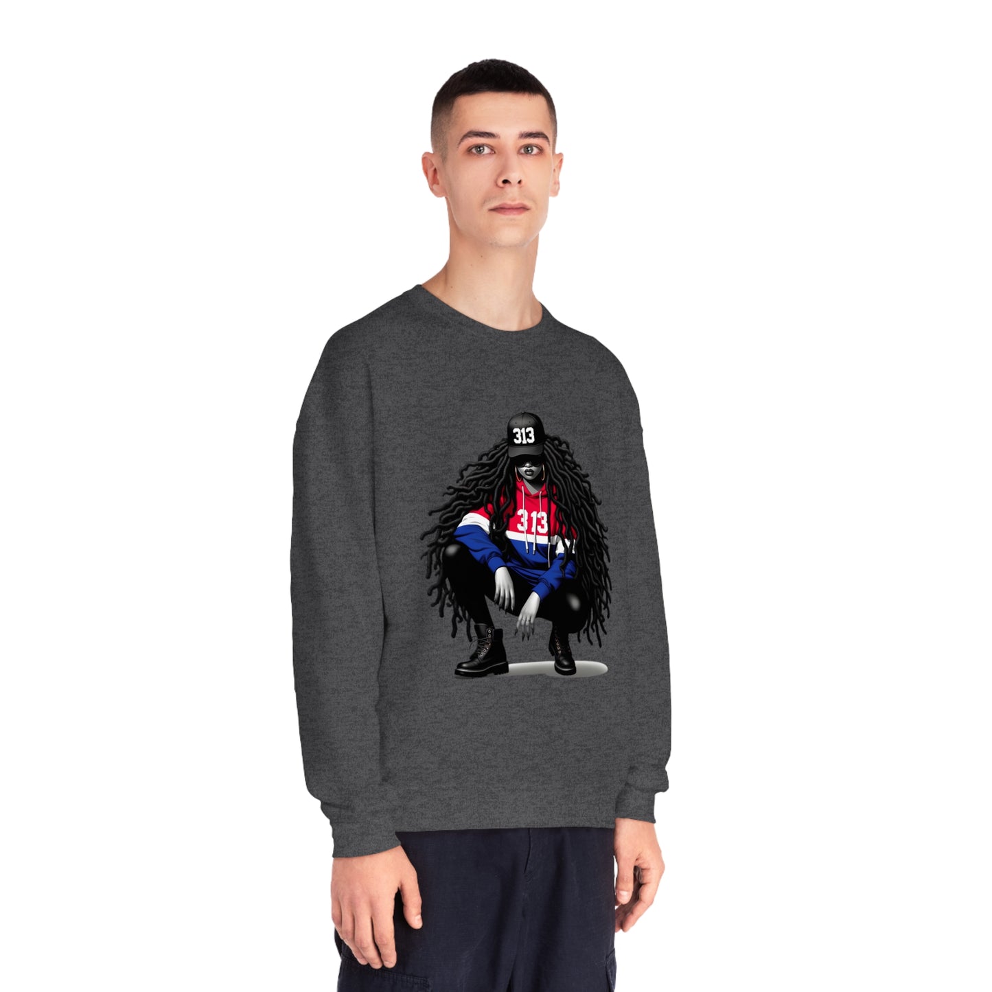 Detroit Basketball Colors Unisex NuBlend® Crewneck Sweatshirt