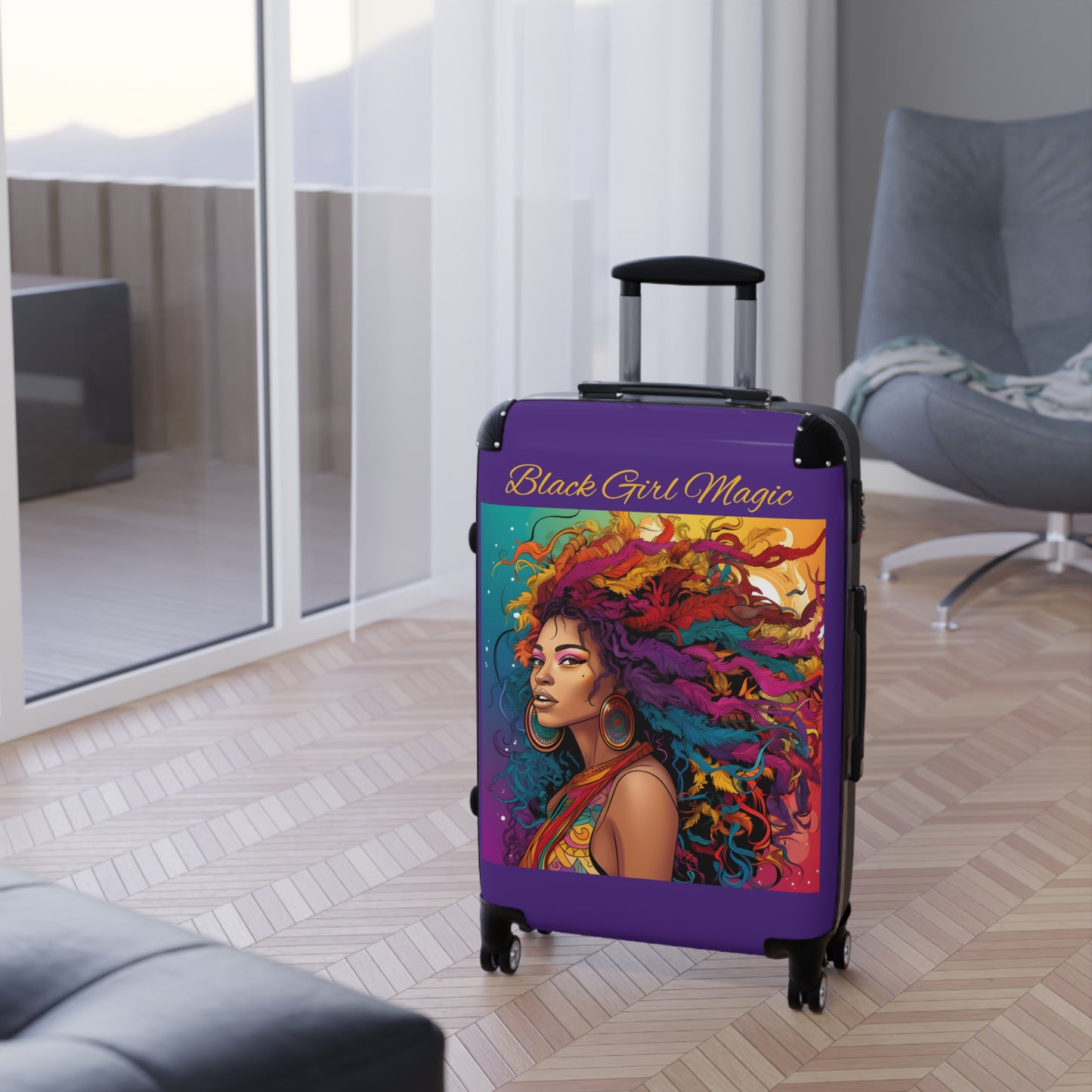 Purple BGM Medium Suitcase