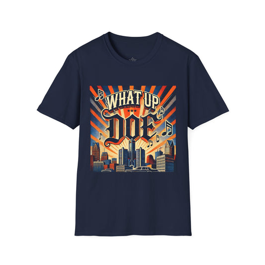 Orange and Navy What Up Doe Unisex Softstyle T-Shirt