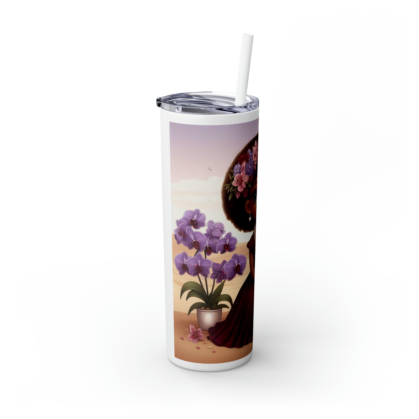 Diva Skinny Tumbler with Straw, 20oz