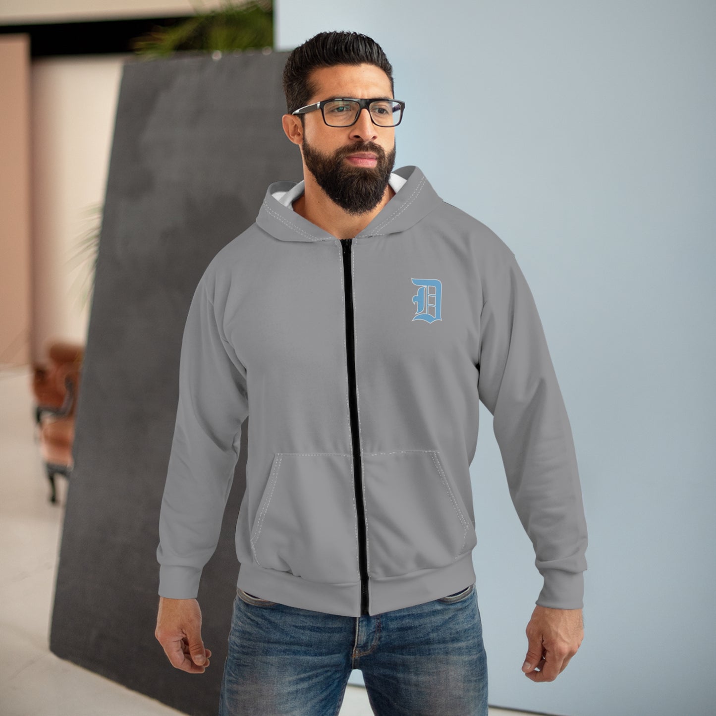 Boss Up Lions Unisex Zip Hoodie (AOP)