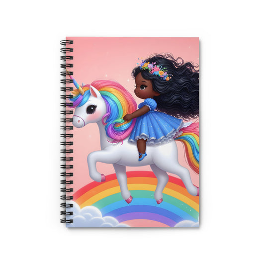 Rainbow Girl Light Pink Spiral Notebook - Ruled Line